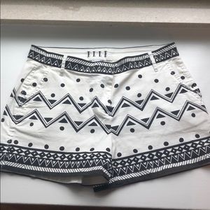 White & Black Aztec shorts by Elle